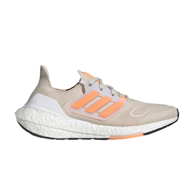 Pre-owned Adidas Originals Wmns Ultraboost 22 'aluminium Beam Orange' In Cream
