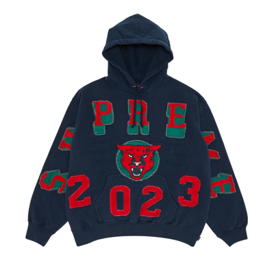 Pre-owned Supreme Washed Panther Hooded Sweatshirt 'navy' In Blue