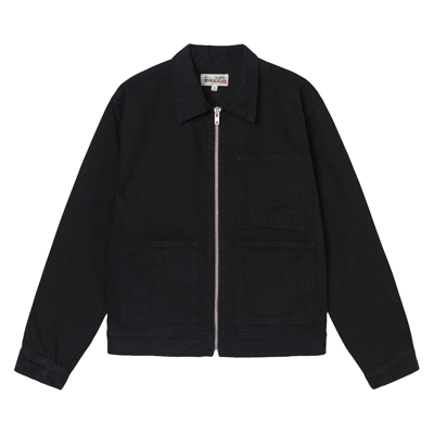 Pre-owned Stussy Overdyed Zip Work Jacket 'black'