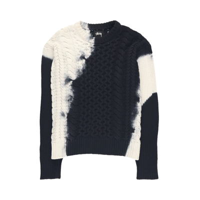 Pre-owned Stussy Tie Dye Fisherman Sweater 'black' In Multi-color