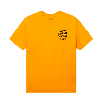 Pre-owned Anti Social Social Club Mind Games Tee 'gold'