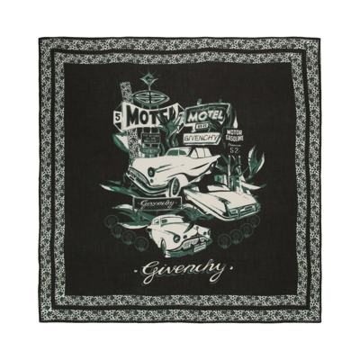 Pre-owned Givenchy Motel Logo Print Scarf 'black/green'
