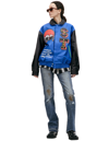 Saint Michael Х Denim Tears Leather Jacket In Blue