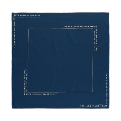 Pre-owned Givenchy Address Logo Scarf 'navy' In Blue