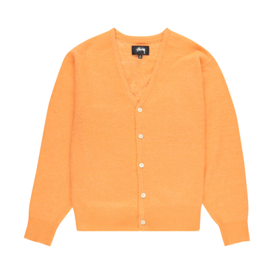 Pre-owned Stussy Brushed Cardigan 'peach' In Orange