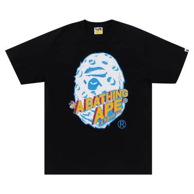 Pre-owned Bape Moon Ape Head Tee 'black'