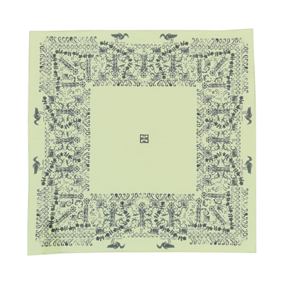Pre-owned Givenchy Bird Bandada Printed Scarf 'lime' In Green