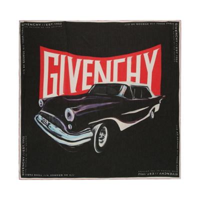 Pre-owned Givenchy Car Logo Print Scarf 'black'