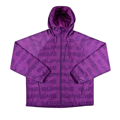 Pre-owned Supreme Logo Ripstop Hooded Track Jacket 'purple'