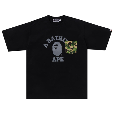 Pre-owned Bape Abc Camo College Pocket Relaxed Tee 'black'