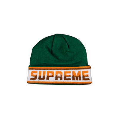 Pre-owned Supreme Double Logo Facemask Beanie 'green'