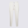 Brunello Cucinelli Drawstring Corduroy Trousers In White
