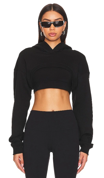 Alo Yoga Cropped Shrug It Off Cropped Hoodie In Black