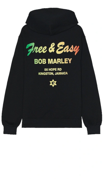 Free And Easy Bob Marley Kingston Town Hoodie In Black
