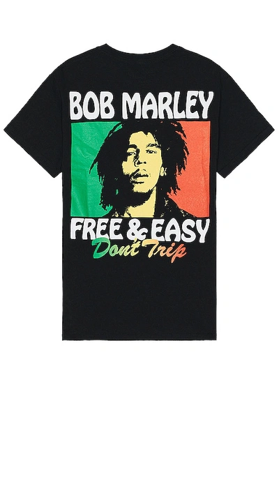 Free And Easy Bob Marley Natty Dread Tee In Black