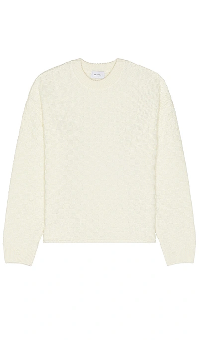 Askyurself Checkered Merino Knit Sweater In Cream