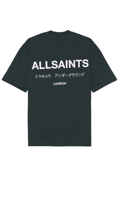 Allsaints Underground Tee In Blue