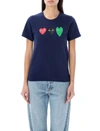 Comme Des Garçons Play Printed Heart T-shirt In Navy