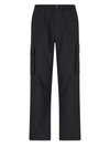 Marni Straight Trousers Elastic Waistband Side Cargo In Black