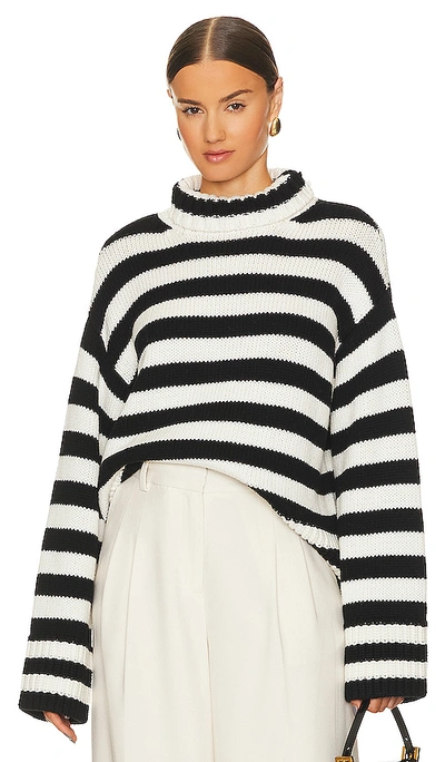 L'academie Stellan Striped Sweater In White