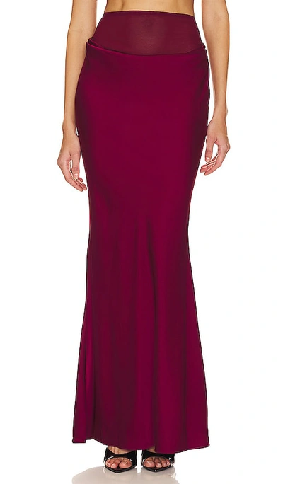 Nbd Eleni Maxi Skirt In Burgundy