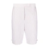 Thom Browne Striped Bermuda Shorts In Red