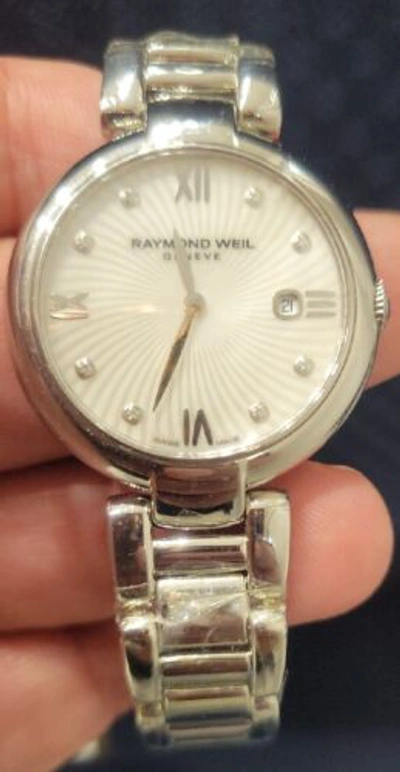 Pre-owned Raymond Weil Ladies Shine Mother Of Pearl Diamond Dial 32mm Ref. 1600-st-00995