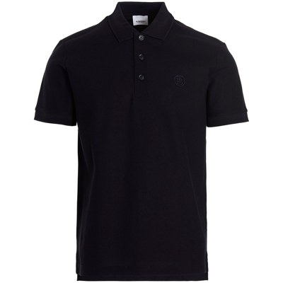 Pre-owned Burberry Branded Circle Logo Coal Blue Polo Shirt