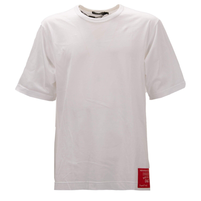 Pre-owned Dolce & Gabbana Oversize Royal Crown Logo Patch Cotton T-shirt S M 13368 In White