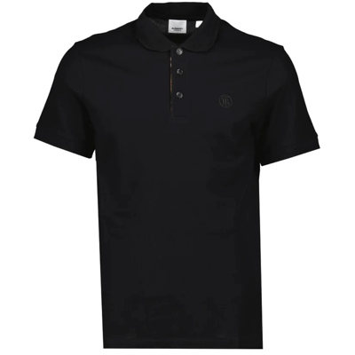 Pre-owned Burberry Branded Circle Logo Black Polo Shirt