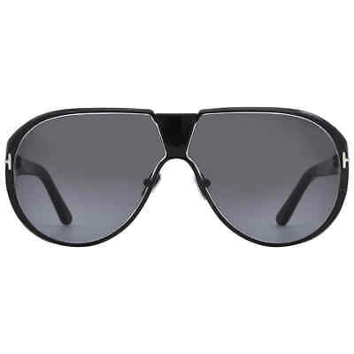 Pre-owned Tom Ford Vincenzo Smoke Gradient Pilot Men's Sunglasses Ft1072 01b 64 In Gray