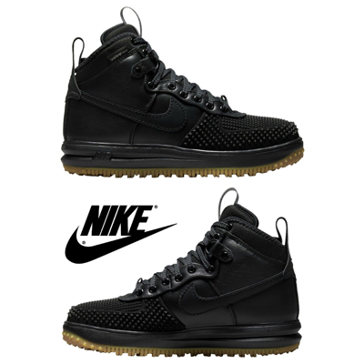 Pre-owned Nike Lunar Force 1 Duckboot Men's Boots Hiking Water-resistant Leather Shoes In Black