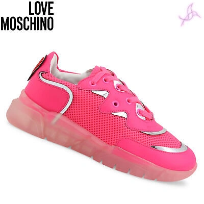 Pre-owned Moschino Sneakers Love  Ja15153g1ciw1 Woman Pink 116019 Shoes Original Outlet