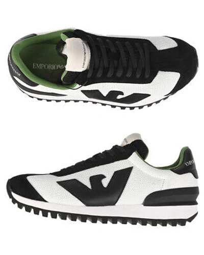 Pre-owned Emporio Armani Shoes Sneaker  Man Sz. Us 9,5 X4x583xn647 R328 White