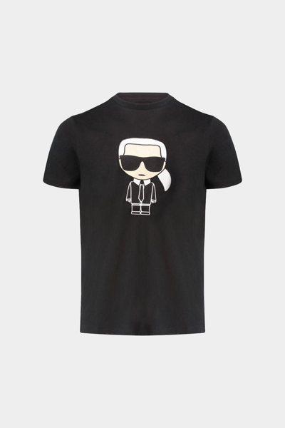 Pre-owned Karl Lagerfeld Original  T-shirt For Men Ikonik Karl Embroidery Logo In Black