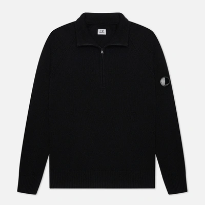 Pre-owned C.p. Company C.p.company Knitwear Polo Collar Lambswool Black