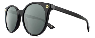 Pre-owned Gucci Gg0091s Women Round Designer Polarized Sunglasses Black Gold 52mm 4 Option In Smoke Grey Polar