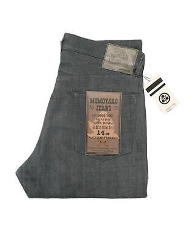 Pre-owned Momotaro $315 14oz Gray Selvedge Denim Jeans Natural Tapered 0605-70g 36