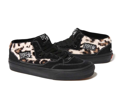 Pre-owned Vans Vn0a5kyabma Supreme  Skate Leopard Half Cab 92 Black Animal Beige (men's)