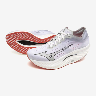 Pre-owned Mizuno Wave Rebellion Pro 2 U1gd2417 11 White Silver Red Width 2e Running Shoes In White, Silver, Red