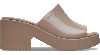 Crocs Brooklyn Slide High Shine Heel In Latte