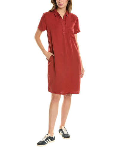 Three Dots Bell Sleeve Dress In Red