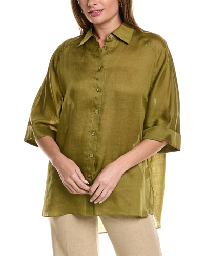 Lafayette 148 New York Oversized Shirt In Green