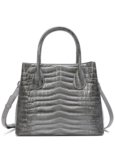 Tiffany & Fred Paris Alligator-embossed Leather Top Handle Tote In Green