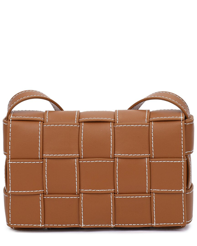 Tiffany & Fred Paris Woven Leather Crossbody In Brown