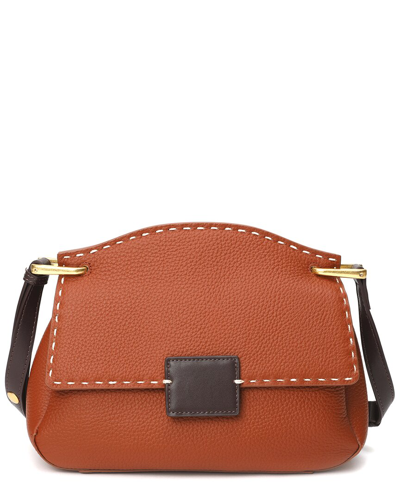 Tiffany & Fred Paris Full-grain Leather Messenger Bag In Burgundy