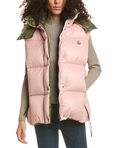 Moncler Luzule Nylon Down Vest In Pink