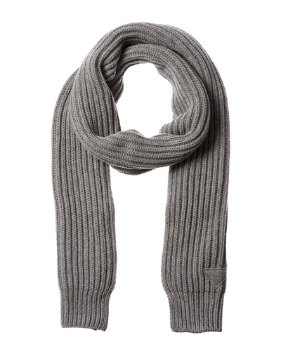 Prada Wool & Cashmere-blend Scarf In Grey