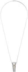 Rick Owens Silver Crystal Trunk Charm Necklace In 128 Palladio