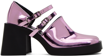 Justine Clenquet Pink Jennie Mary-jane Heels In Pink Mirror